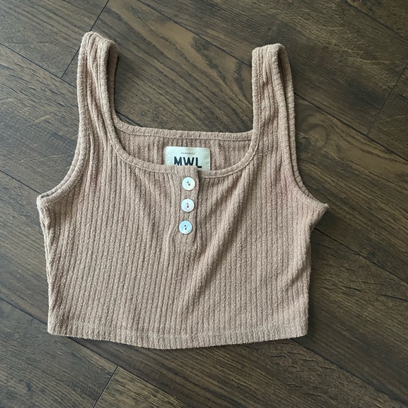 Madewell Ribbed Crop Tops tan XS white S - Picture 4 of 10